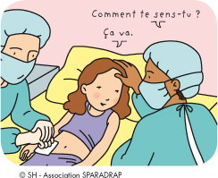 Le médecin dit " Comment te sens-tu? ". La fille répond "ça va ".