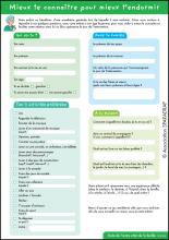Visuel du questionnaire "Mieux te connaître pour mieux t'endormir"- recto